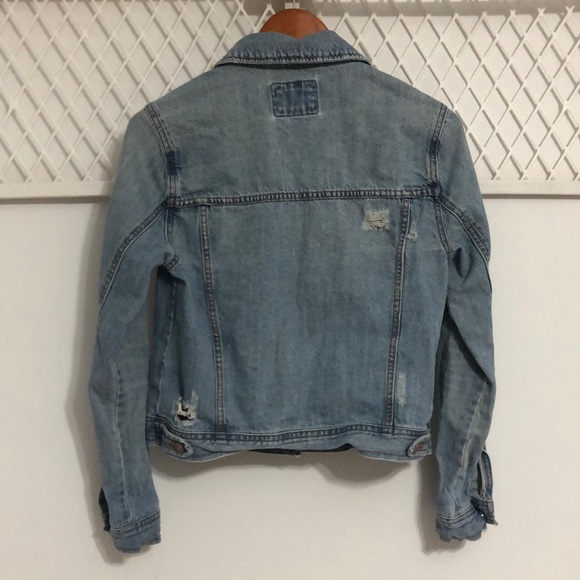 FOREVER 21 Distressed Denim Jacket Light-wash Blue - Picture 7 of 11